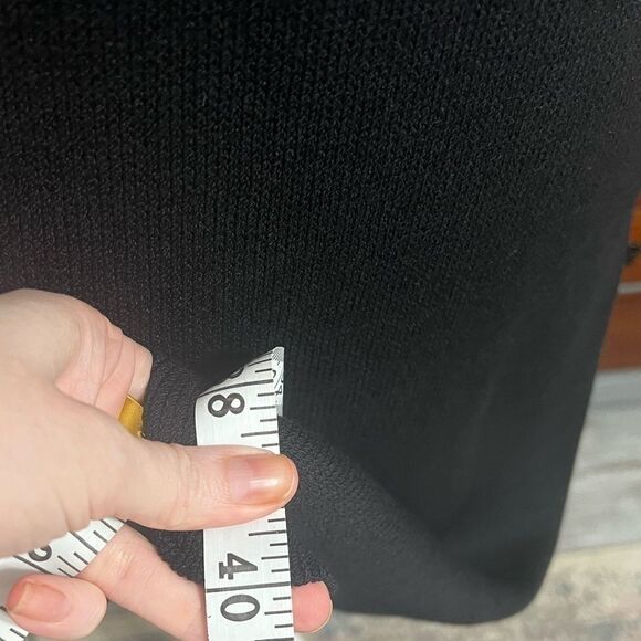 Vintage 80s St. John brown and black knee length dress size 6 mock neck - Picture 13 of 15